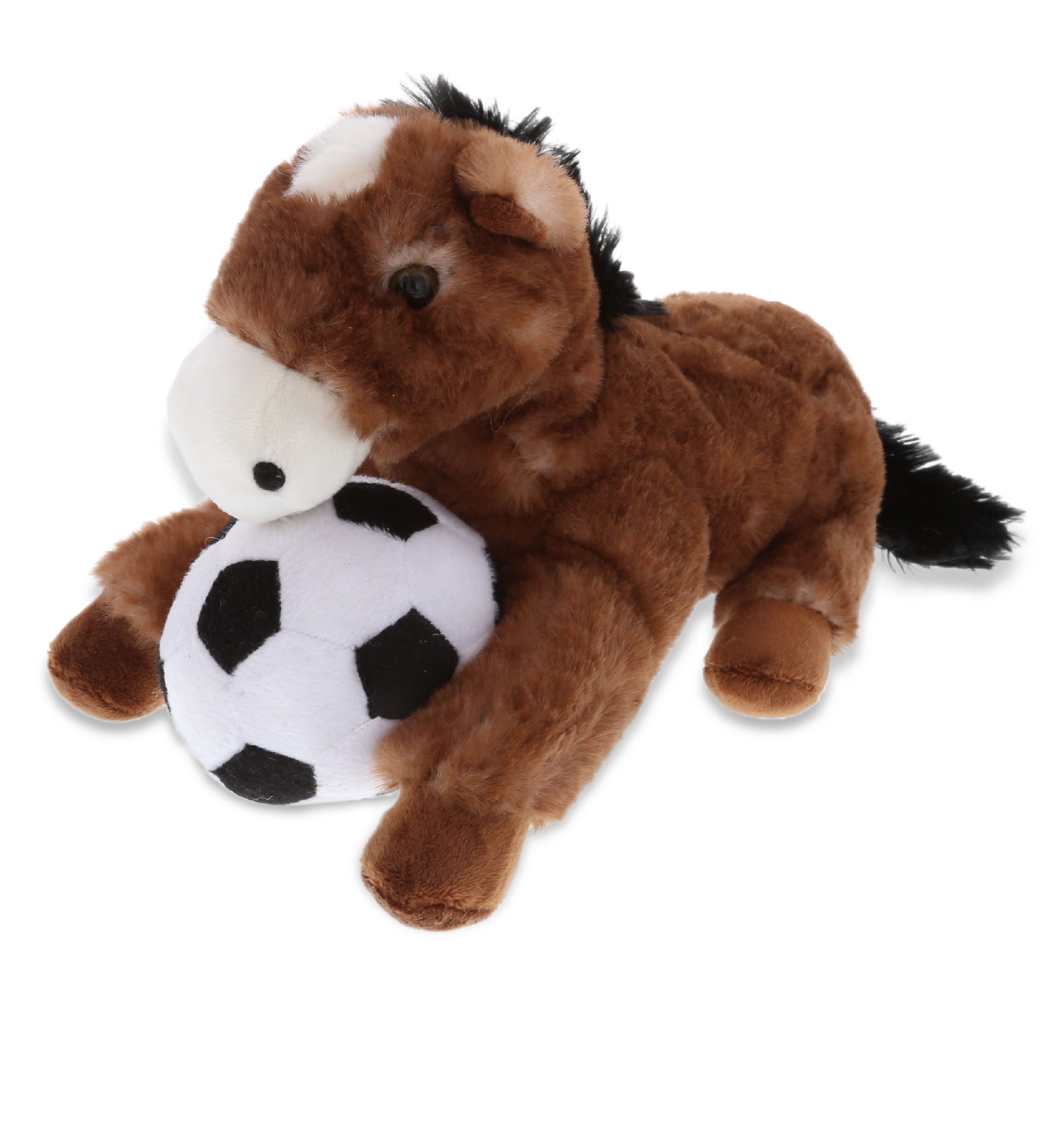 PLUSH SOCCER BALL - SUPER SOFT PLUSH - LYING BROWN HORSE