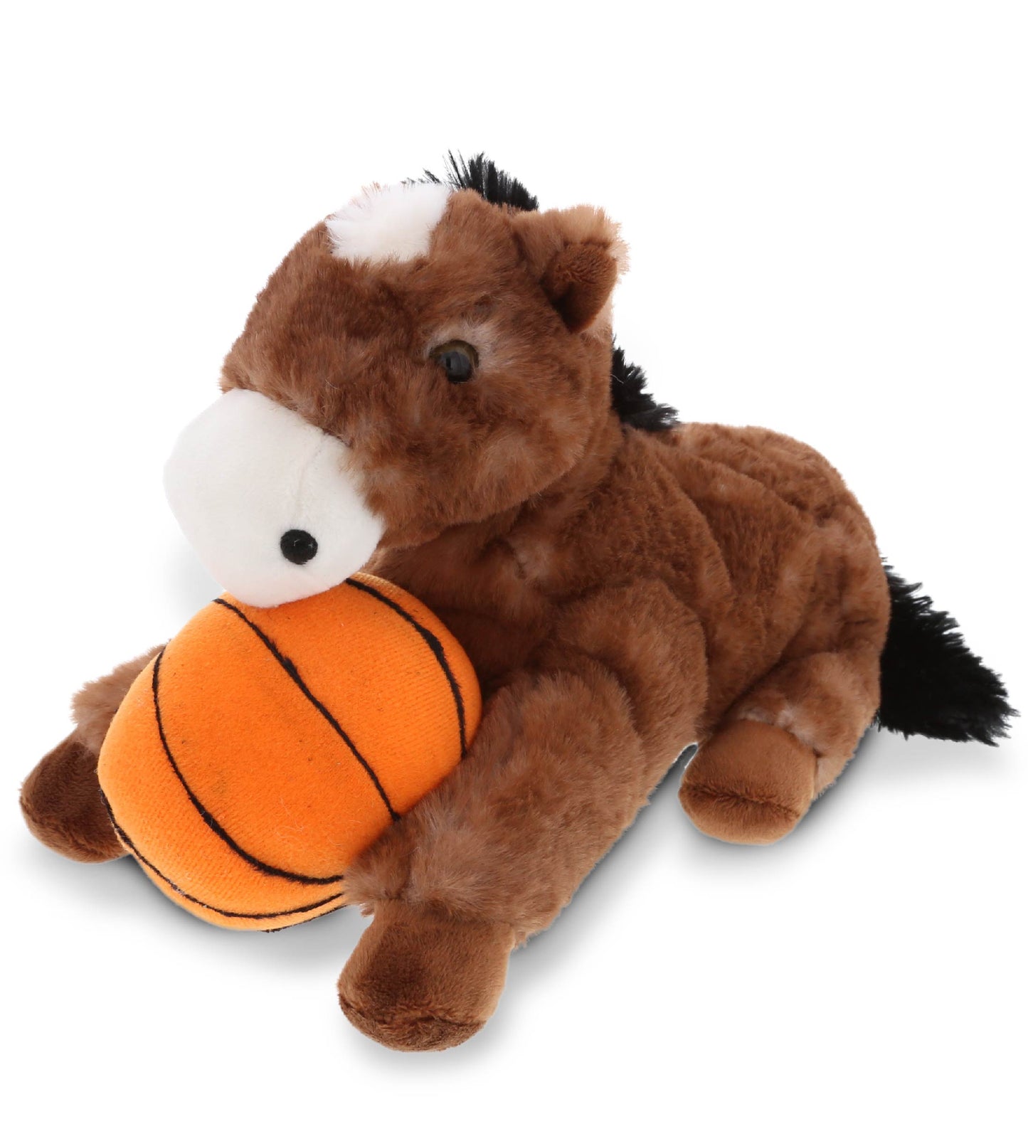 PLUSH BASKETBALL - SUPER SOFT PLUSH - LYING BROWN HORSE