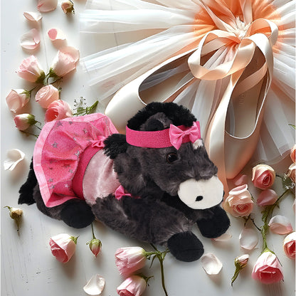 SUPER SOFT PLUSH - LYING BLACK HORSE BALLERINA