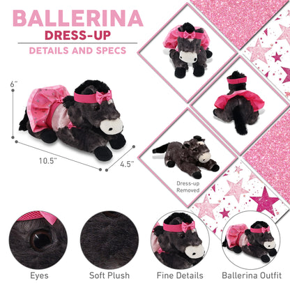 SUPER SOFT PLUSH - LYING BLACK HORSE BALLERINA