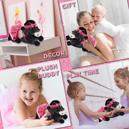 SUPER SOFT PLUSH - LYING BLACK HORSE BALLERINA