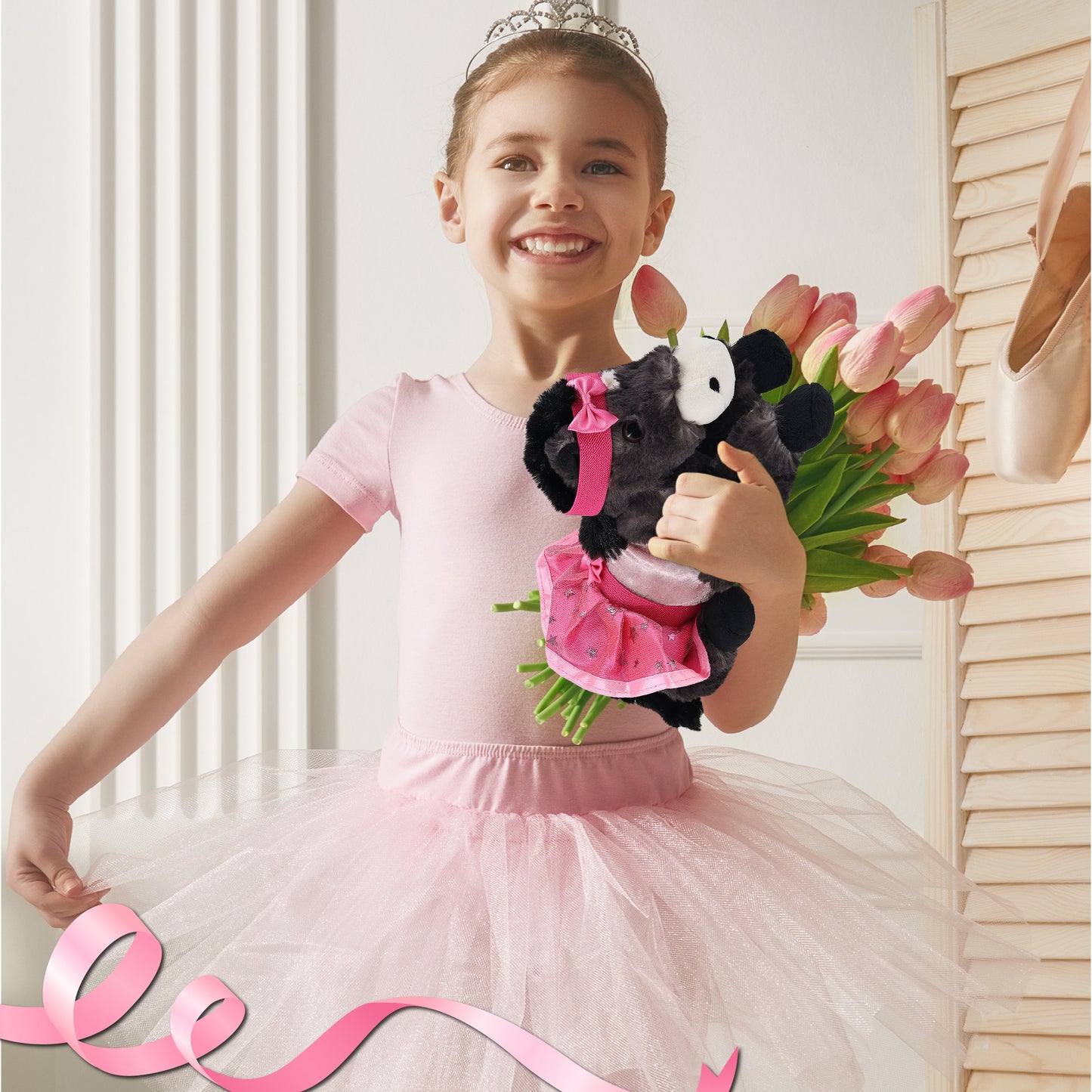 SUPER SOFT PLUSH - LYING BLACK HORSE BALLERINA