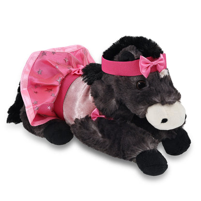 SUPER SOFT PLUSH - LYING BLACK HORSE BALLERINA