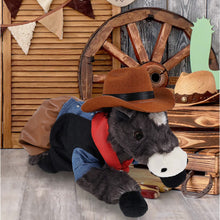 SUPER SOFT PLUSH - LYING BLACK HORSE COWBOY DRESS UP