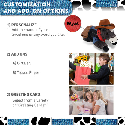 SUPER SOFT PLUSH - LYING BLACK HORSE COWBOY DRESS UP