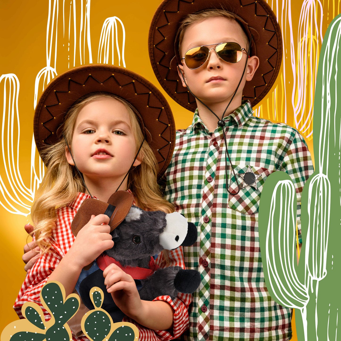 SUPER SOFT PLUSH - LYING BLACK HORSE COWBOY DRESS UP