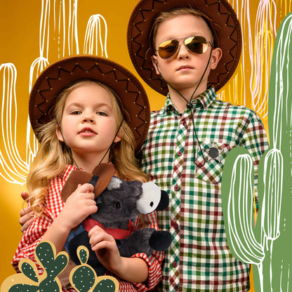 SUPER SOFT PLUSH - LYING BLACK HORSE COWBOY DRESS UP