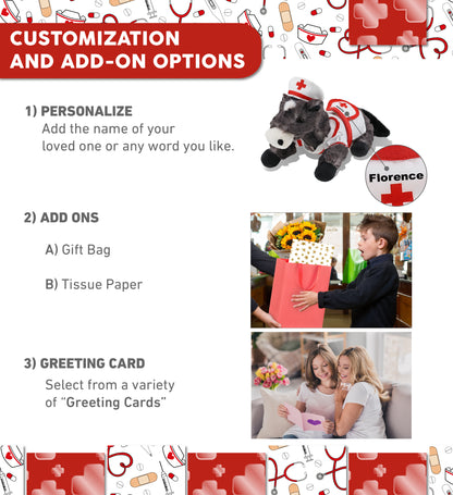 SUPER SOFT PLUSH - LYING BLACK HORSE With NURSE Dress-Up