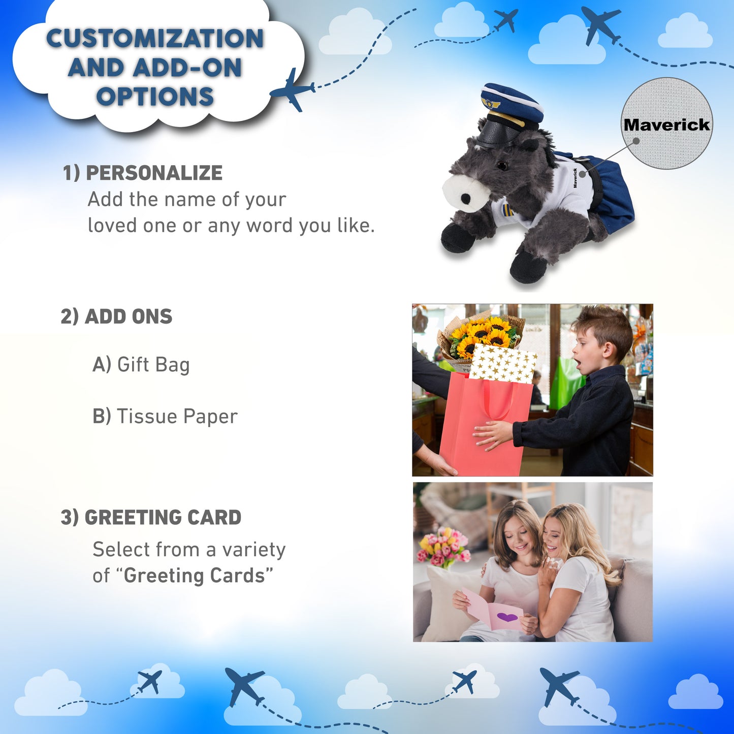 SUPER SOFT PLUSH - LYING BLACK HORSE WITH PILOT DRESS UP