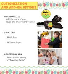 DolliBu Cute Wild Lying Black Horse with Yellow Easter Egg Plush - 10.5 Inches