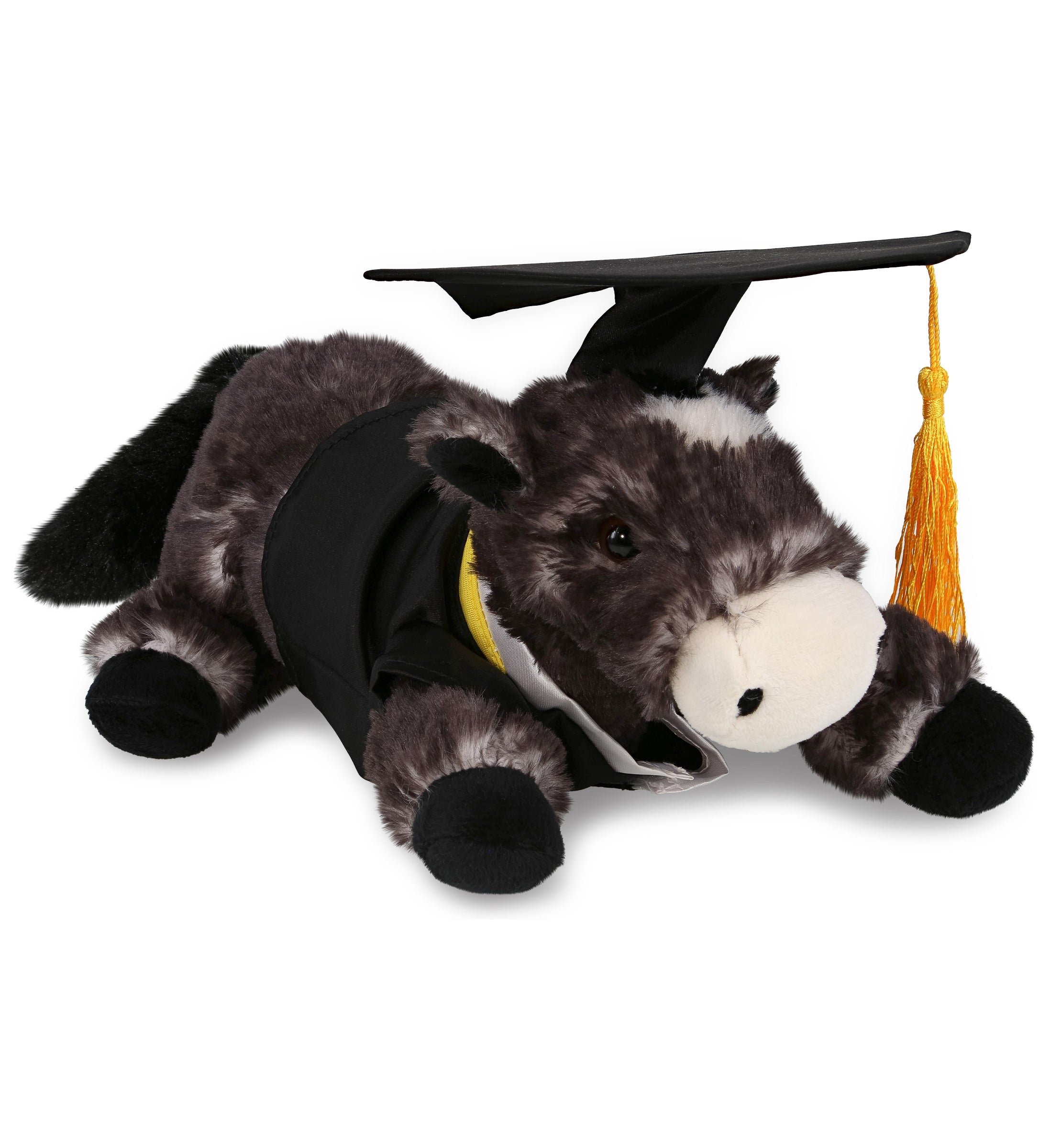 PLUSH GRADUATION - SUPER SOFT PLUSH - LYING BLACK HORSE
