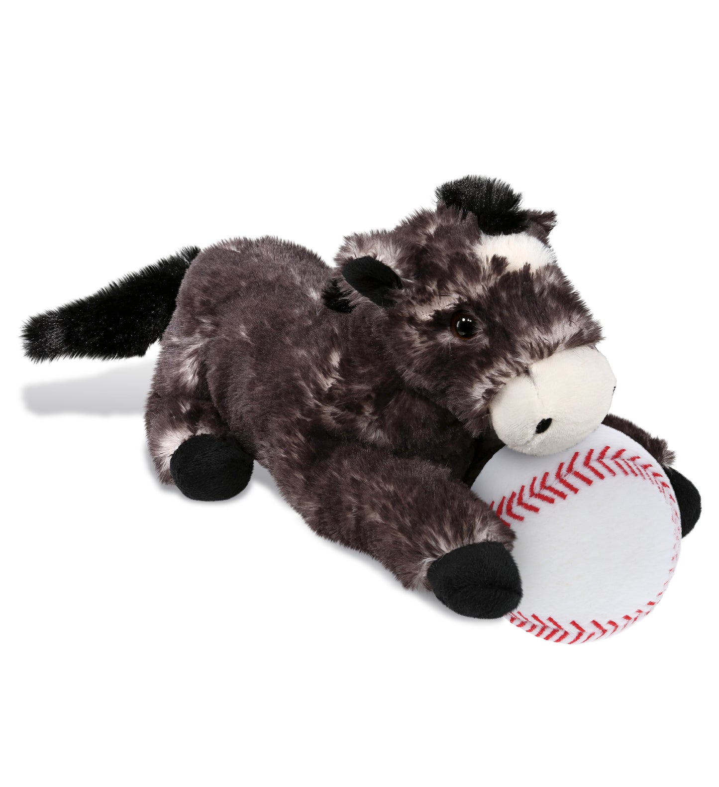 PLUSH BASEBALL - SUPER SOFT PLUSH - LYING BLACK HORSE