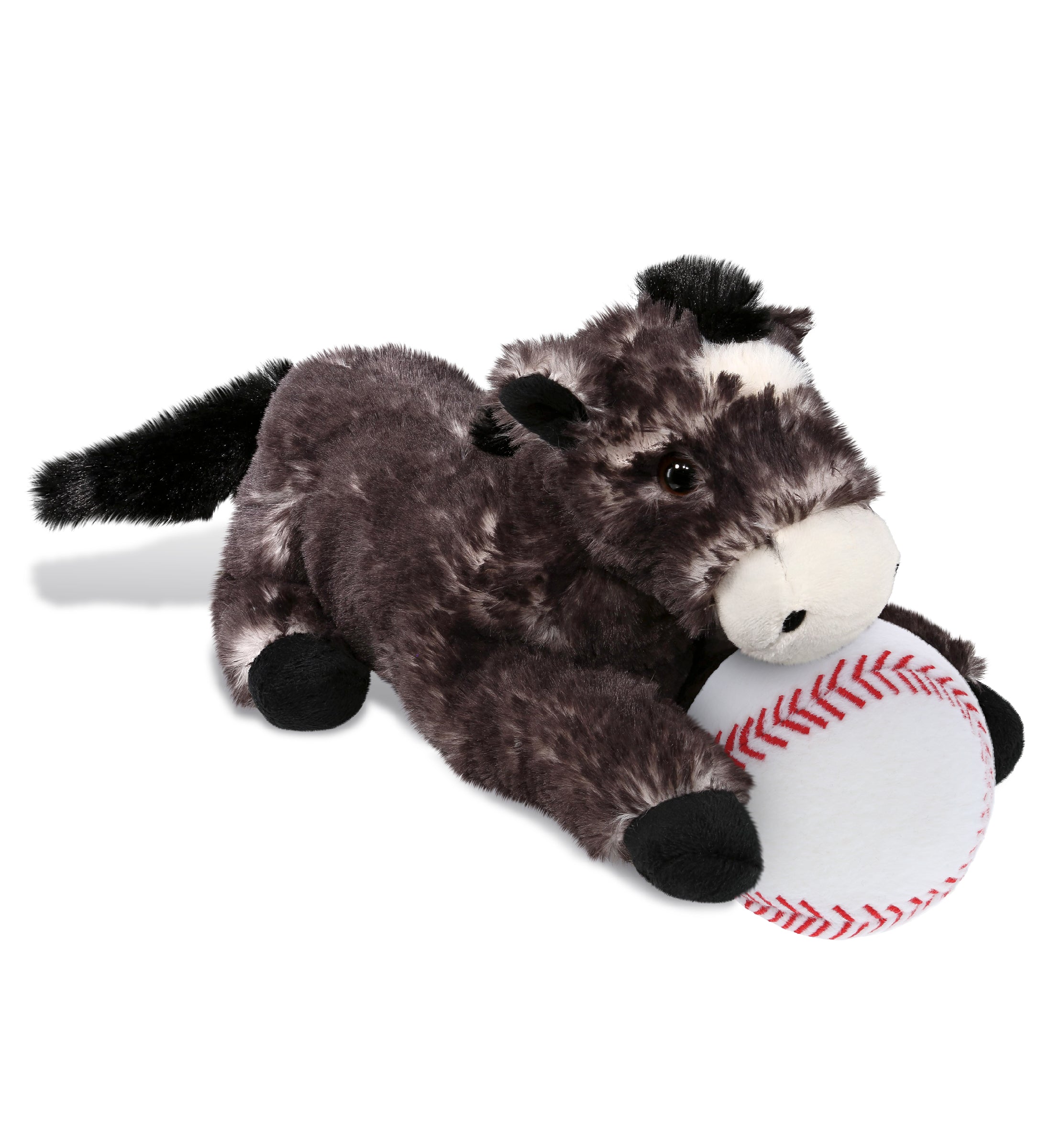 PLUSH BASEBALL - SUPER SOFT PLUSH - LYING BLACK HORSE