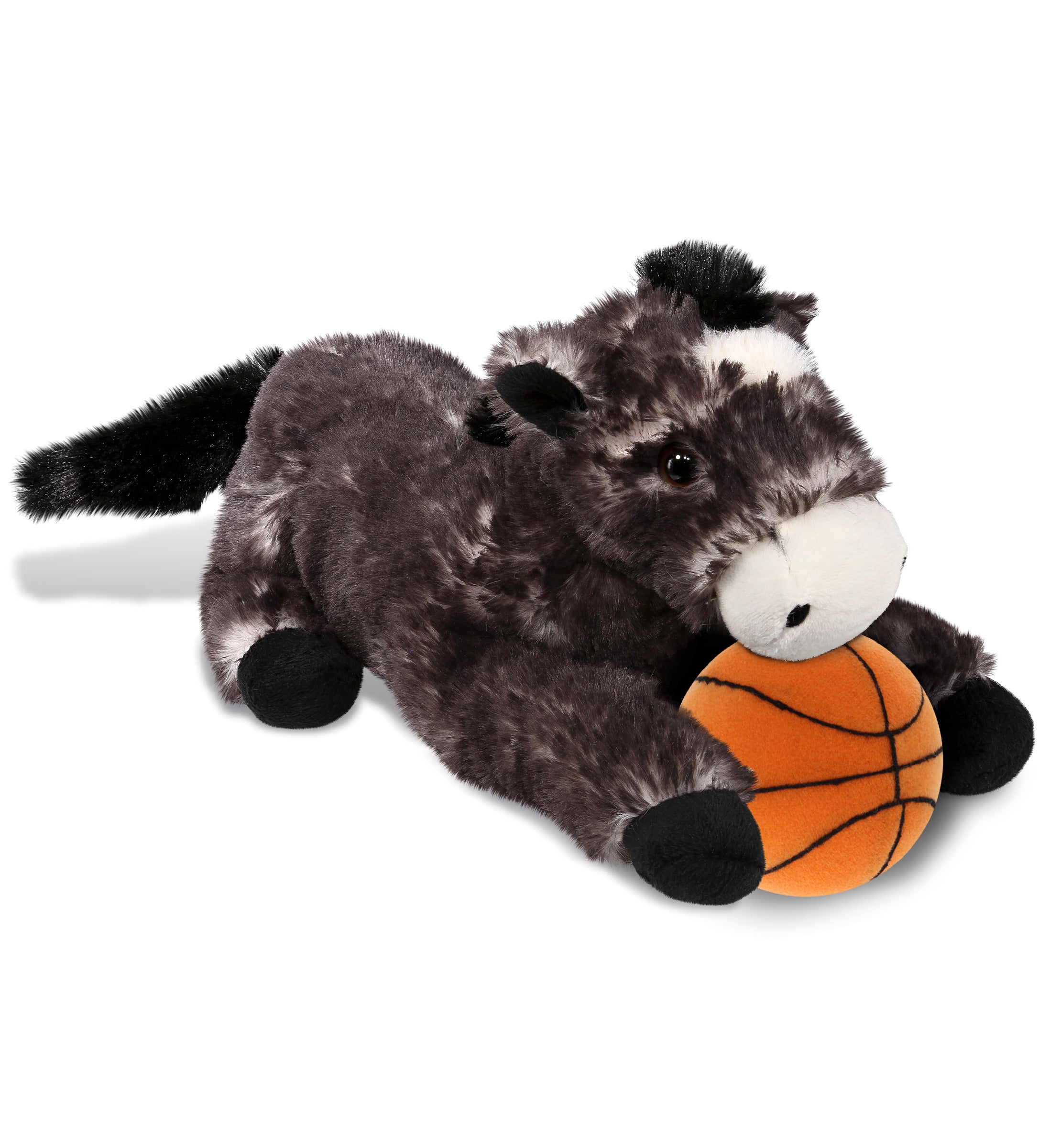 PLUSH BASKETBALL - SUPER SOFT PLUSH - LYING BLACK HORSE