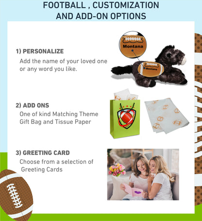 SUPER SOFT PLUSH - LYING BLACK HORSE WITH FOOTBALL PLUSH