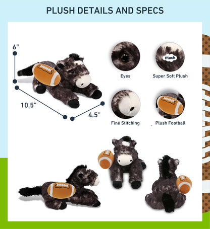 SUPER SOFT PLUSH - LYING BLACK HORSE WITH FOOTBALL PLUSH
