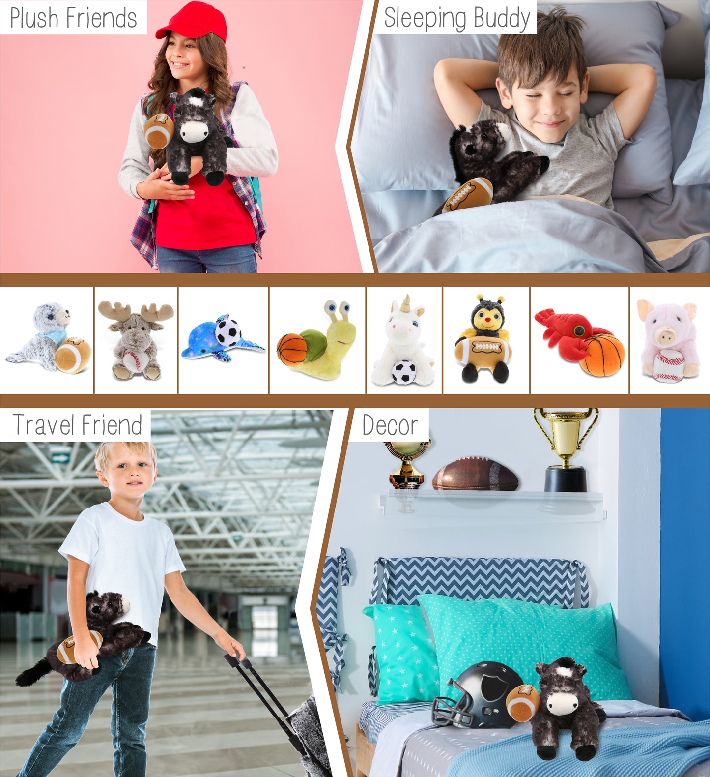 SUPER SOFT PLUSH - LYING BLACK HORSE WITH FOOTBALL PLUSH