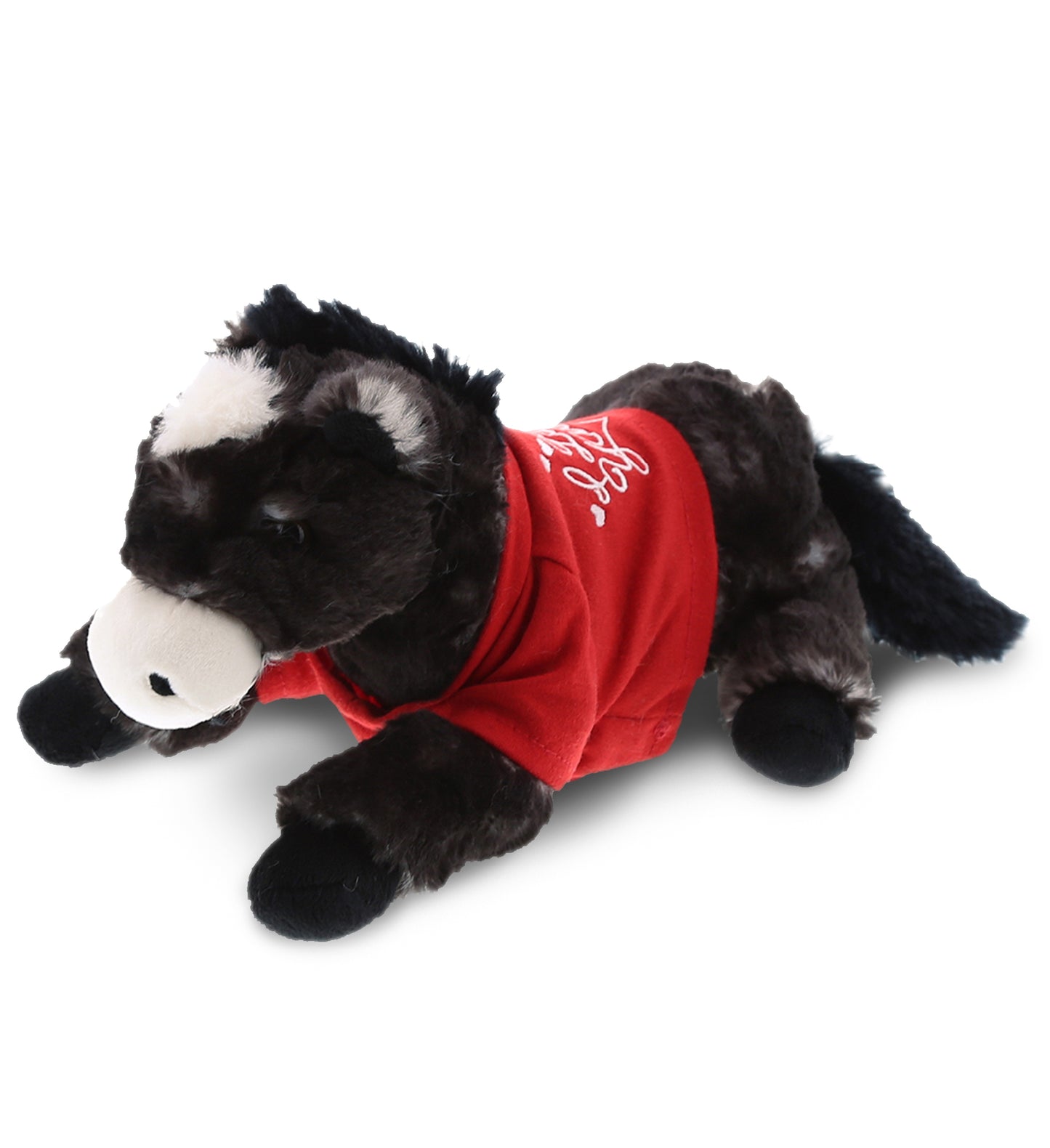 PLUSH I LOVE YOU RED SHIRT- SUPER SOFT PLUSH - LYING BLACK HORSE