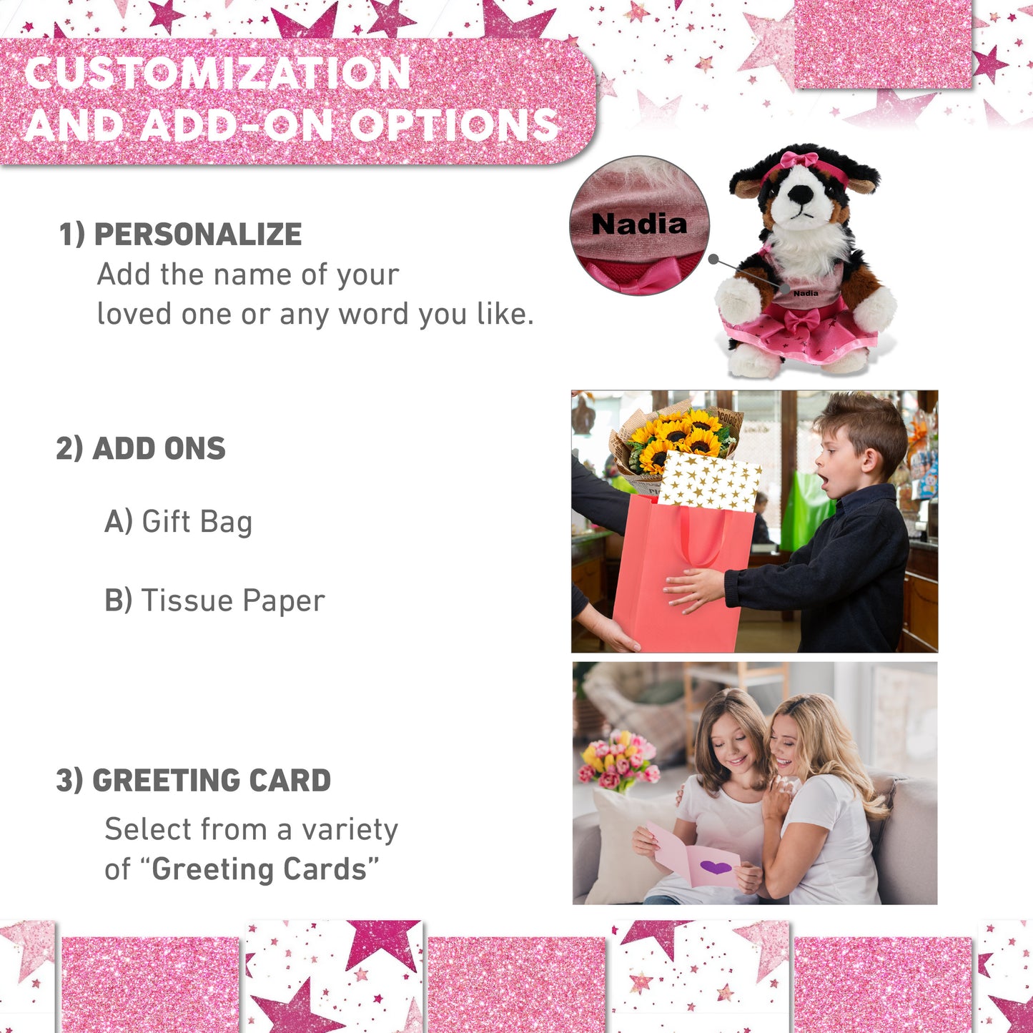 SUPER SOFT PLUSH - BERNESE DOG WITH BALLERINA DRESS UP