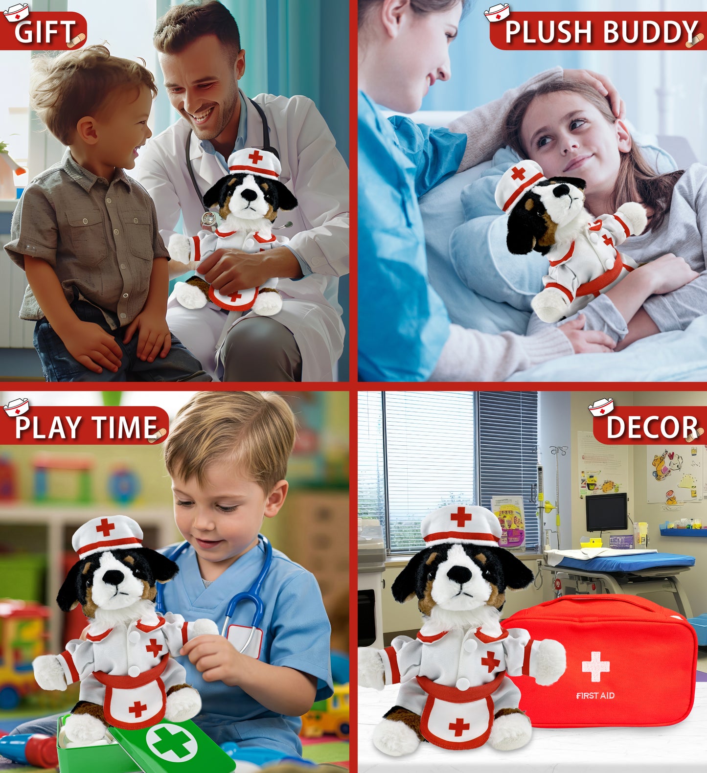 SUPER SOFT PLUSH - BERNESE DOG NURSE