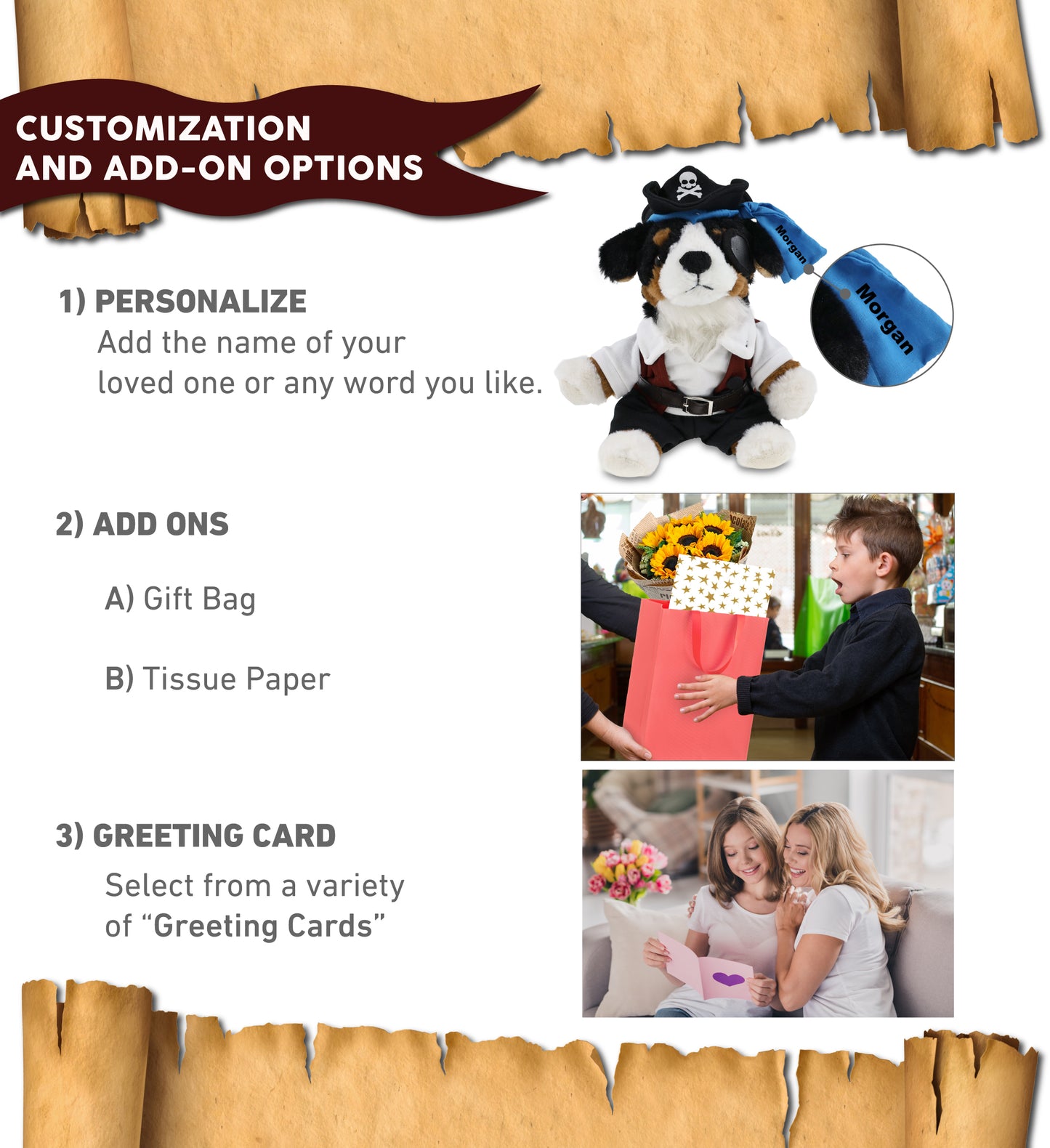 SUPER SOFT PLUSH - BERNESE DOG PIRATE DRESS UP