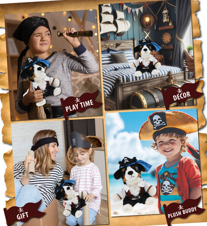 SUPER SOFT PLUSH - BERNESE DOG PIRATE DRESS UP