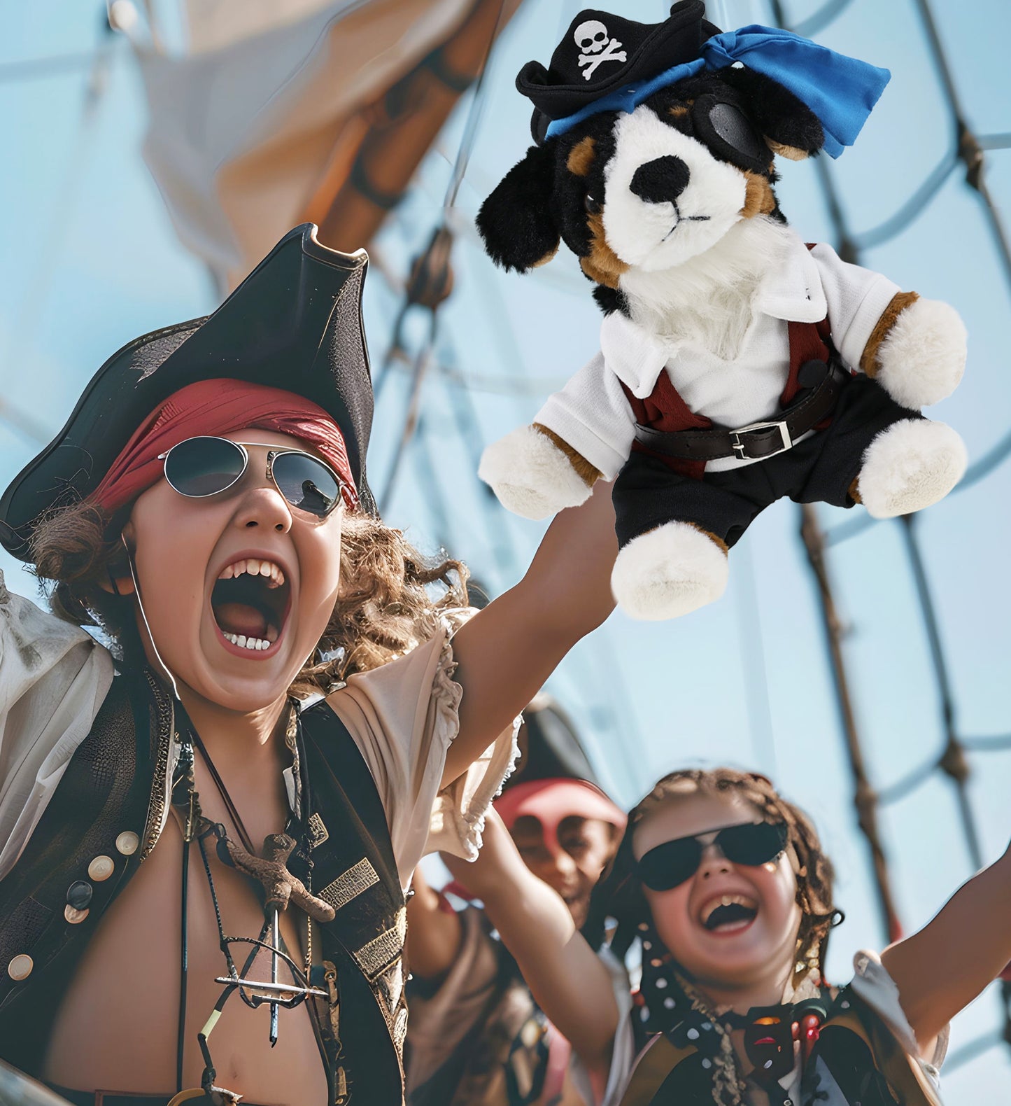 SUPER SOFT PLUSH - BERNESE DOG PIRATE DRESS UP