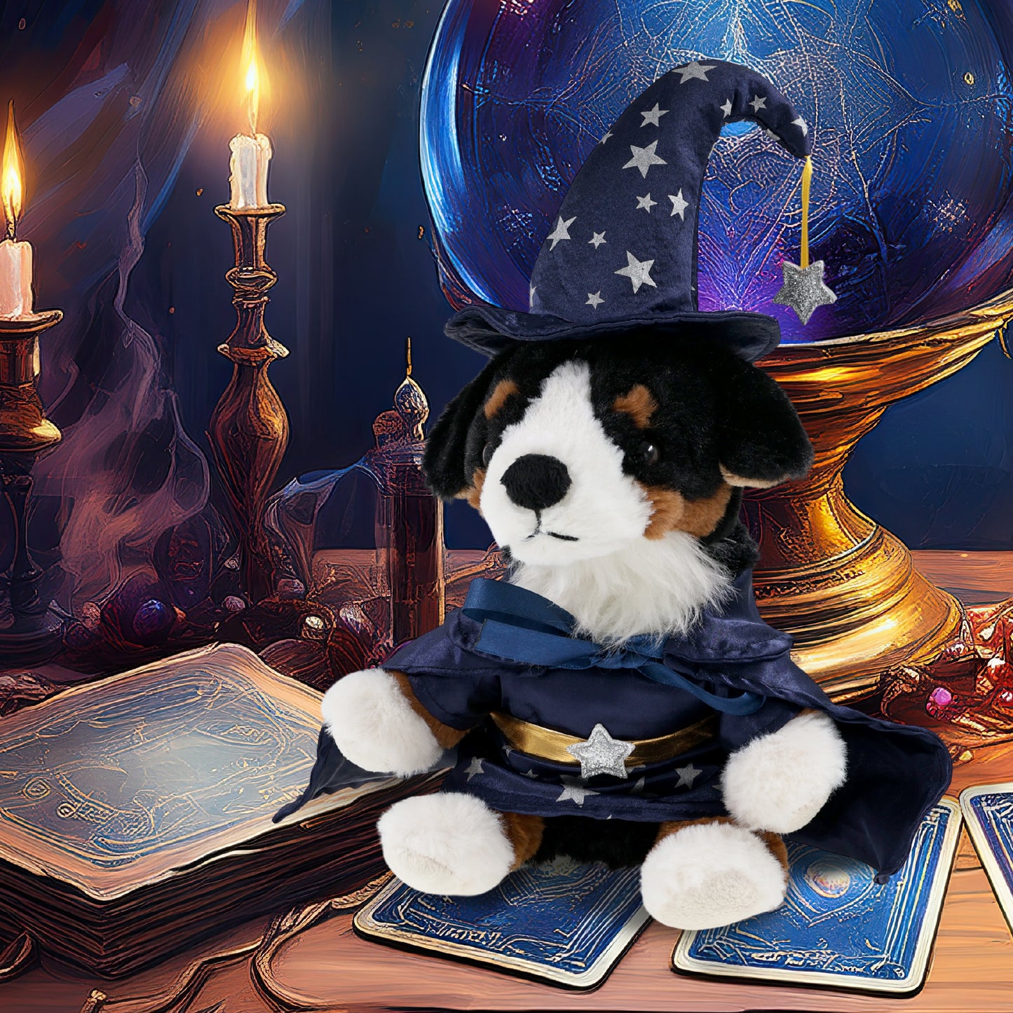 SUPER SOFT PLUSH - BERNESE DOG WIZARD