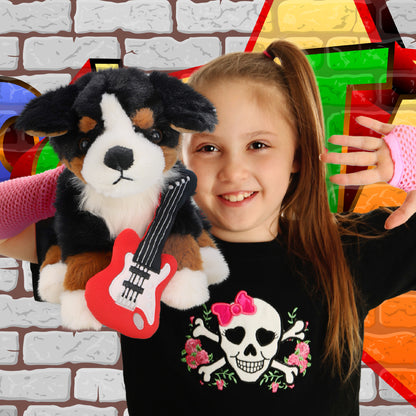 SUPER SOFT PLUSH - BERNESE DOG WITH GUITAR ADD ON
