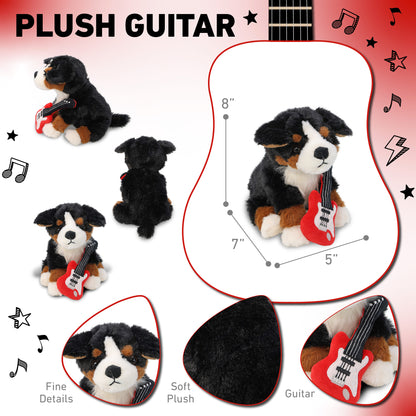 SUPER SOFT PLUSH - BERNESE DOG WITH GUITAR ADD ON