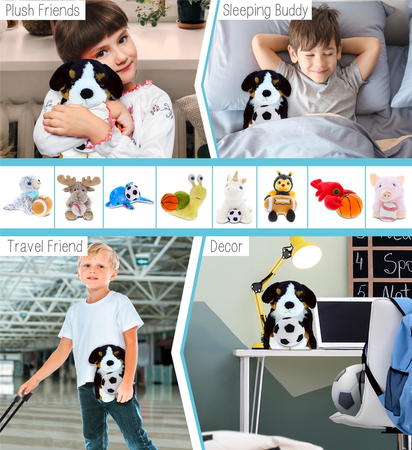 SUPER SOFT PLUSH - BERNESE DOG WITH SOCCER PLUSH