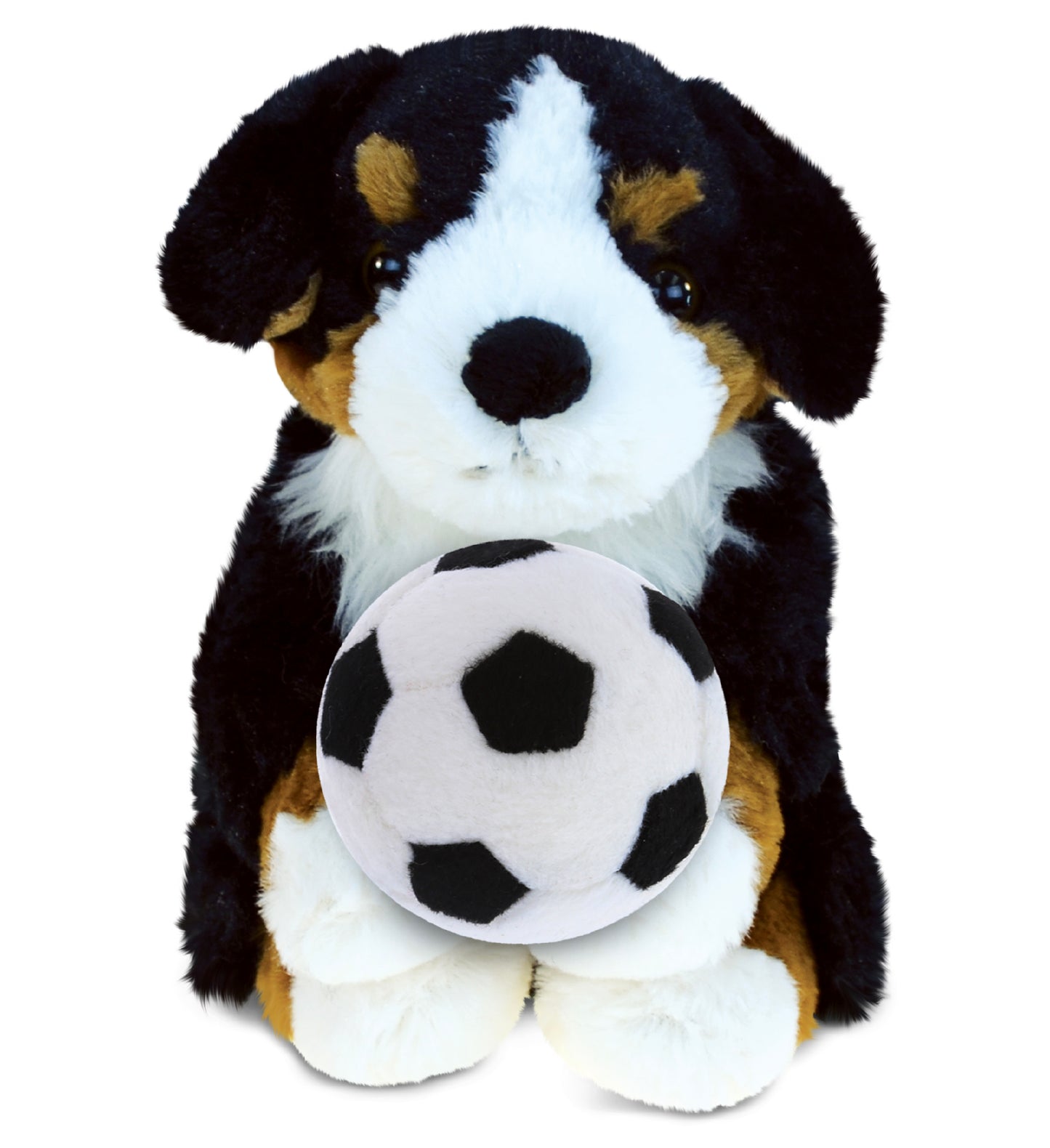 SUPER SOFT PLUSH - BERNESE DOG WITH SOCCER PLUSH