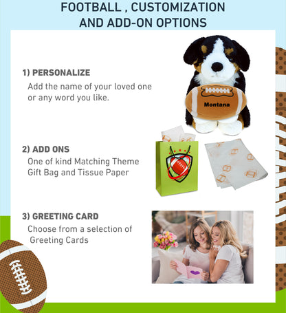 SUPER SOFT PLUSH - BERNESE DOG WITH FOOTBALL PLUSH