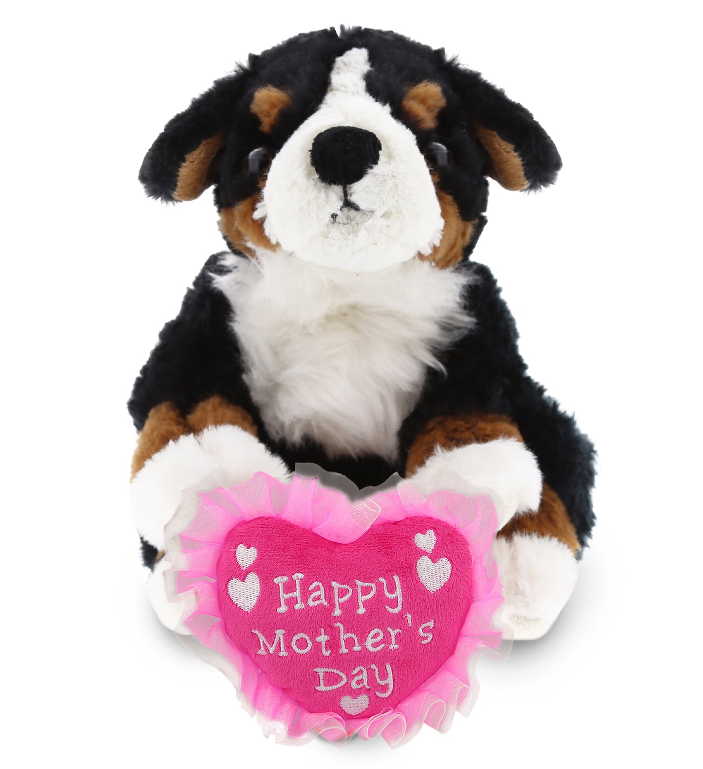 PLUSH MOTHERS DAY HEART - SUPER SOFT PLUSH - BERNESE DOG