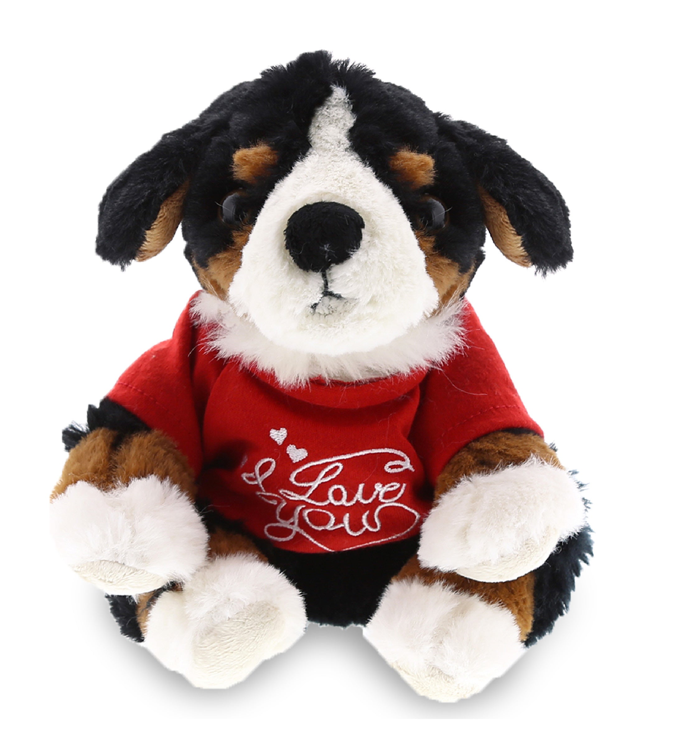 PLUSH I LOVE YOU RED SHIRT- SUPER SOFT PLUSH - BERNESE DOG