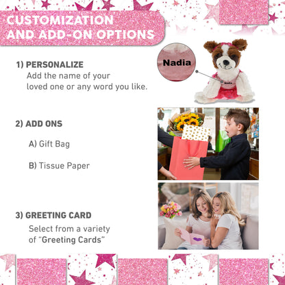 SUPER SOFT PLUSH - ST. BERNARD DOG WITH BALLERINA DRESS UP