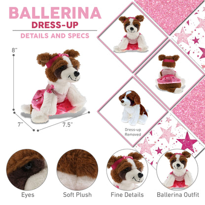 SUPER SOFT PLUSH - ST. BERNARD DOG WITH BALLERINA DRESS UP