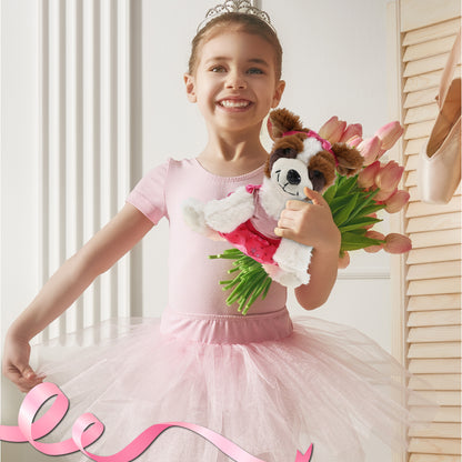 SUPER SOFT PLUSH - ST. BERNARD DOG WITH BALLERINA DRESS UP