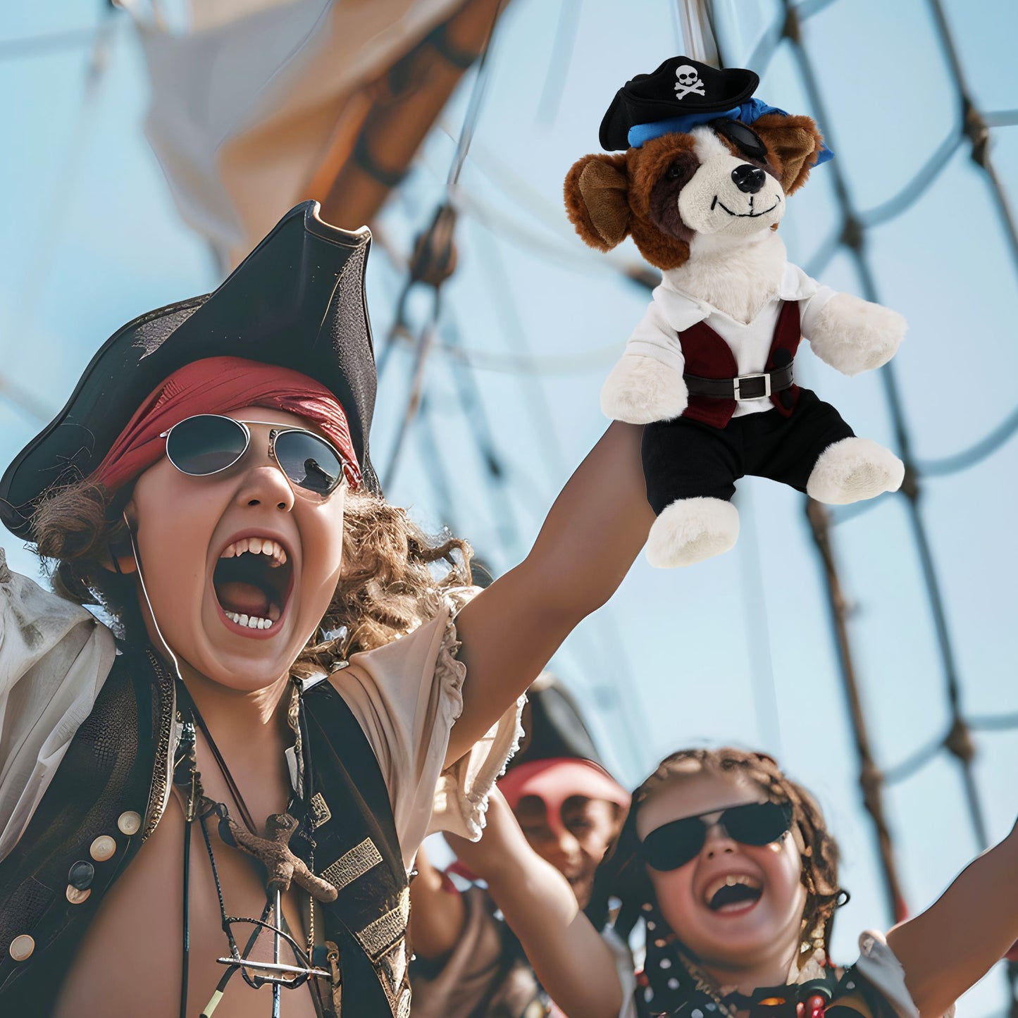 SUPER SOFT PLUSH - ST. BERNARD DOG PIRATE DRESS UP