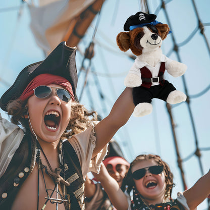 SUPER SOFT PLUSH - ST. BERNARD DOG PIRATE DRESS UP