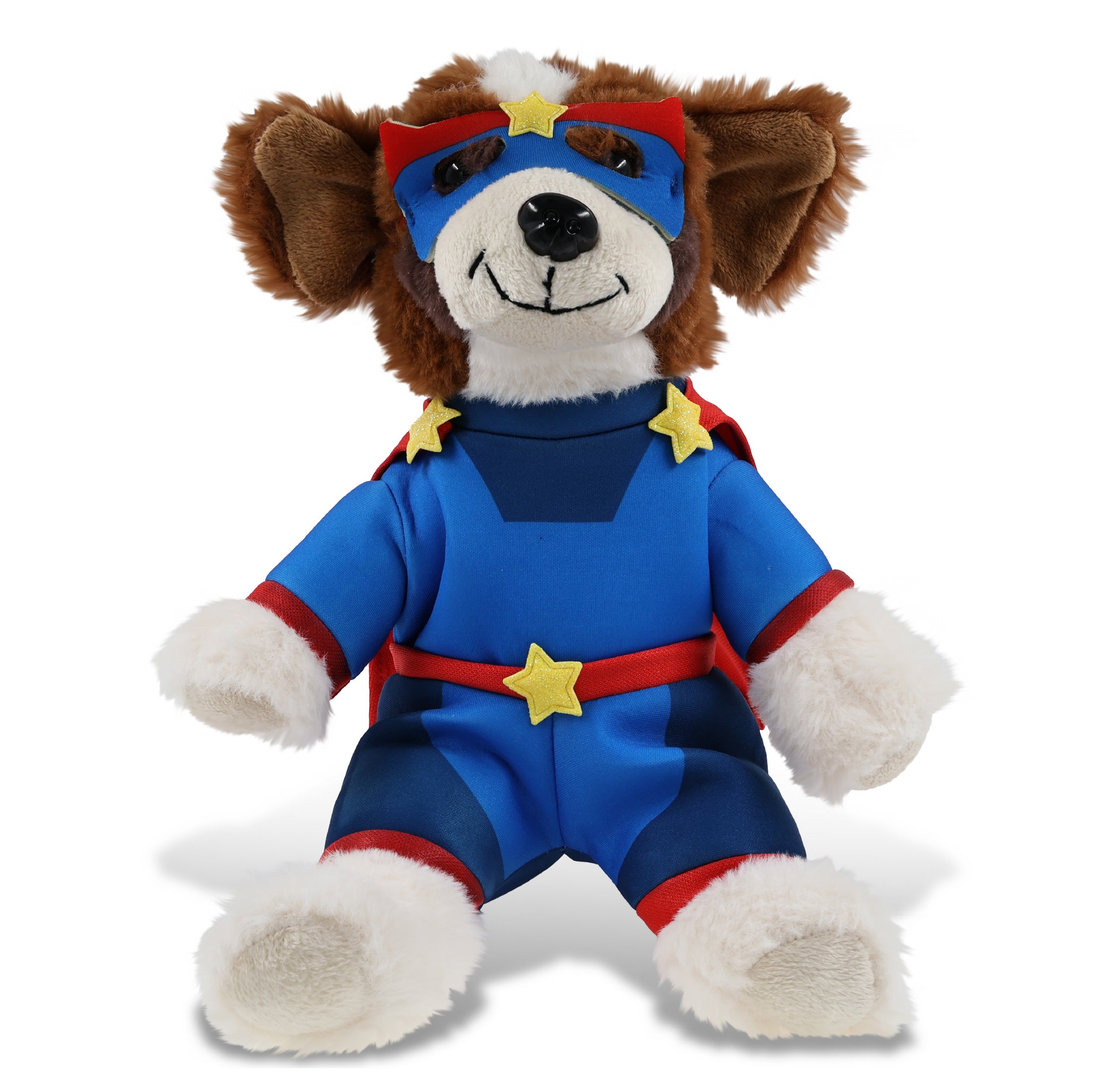 SUPER SOFT PLUSH - ST. BERNARD DOG With SUPER HERO Dress Up
