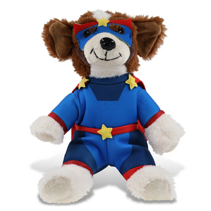 SUPER SOFT PLUSH - ST. BERNARD DOG With SUPER HERO Dress Up