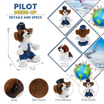 SUPER SOFT PLUSH - ST. BERNARD DOG PILOT DRESS UP