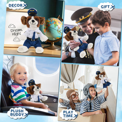 SUPER SOFT PLUSH - ST. BERNARD DOG PILOT DRESS UP