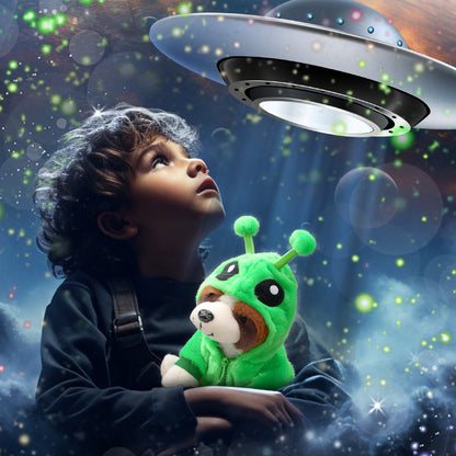 SUPER SOFT PLUSH - ST. BERNARD DOG WITH ALIEN SWEATER