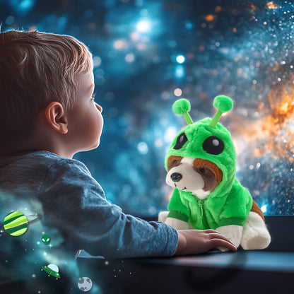 SUPER SOFT PLUSH - ST. BERNARD DOG WITH ALIEN SWEATER