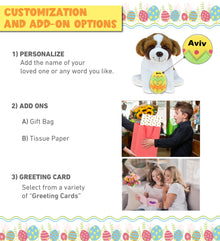 DolliBu Super Soft St. Bernard Dog with Yellow Easter Egg Plush - 8 Inches