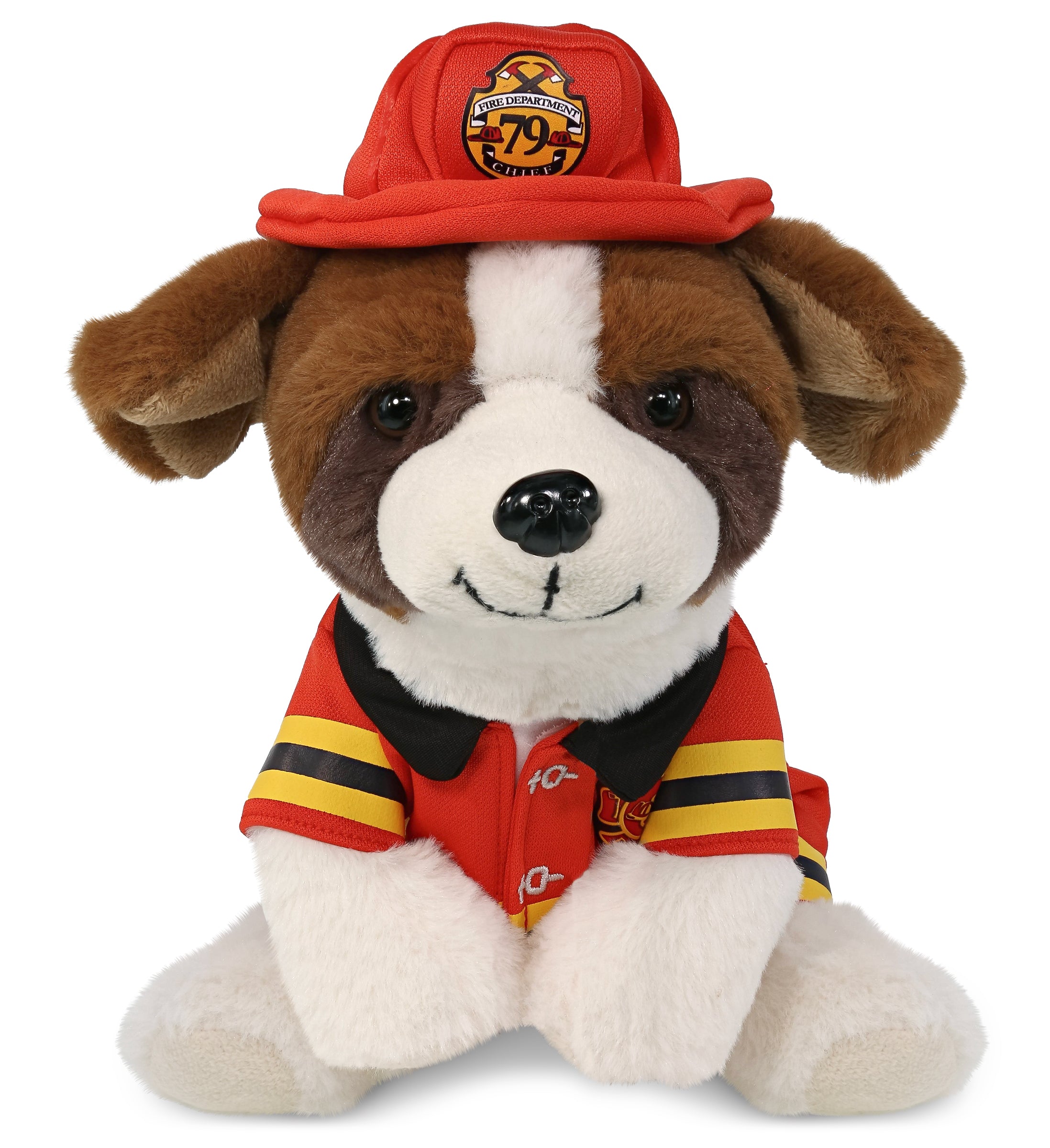 PLUSH FIREMAN - SUPER SOFT PLUSH - ST. BERNARD DOG