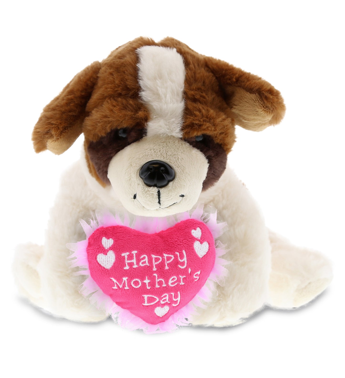 PLUSH MOTHERS DAY HEART - SUPER SOFT PLUSH - ST. BERNARD DOG