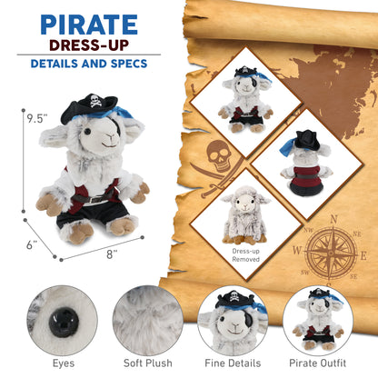 SUPER SOFT PLUSH - SQUAT SHEEP PIRATE DRESS UP